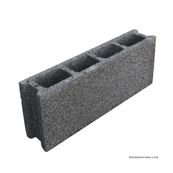 Bloc Béton 10x20x50 cm creux NF l'u